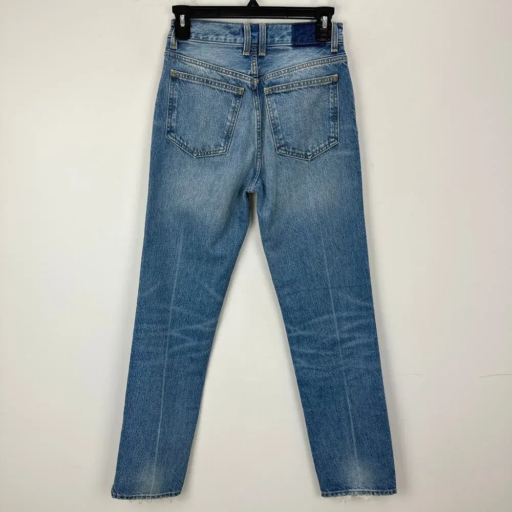 Madewell Alexa Chung Franny Straight Jean Oakwick Wash Blue Rigid US 23 NWT